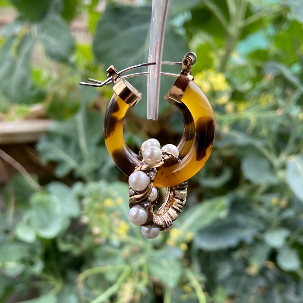 Elegant Tortoise Shell Hoop Earrings